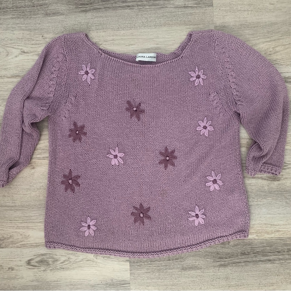 Lavender Floral Sweater